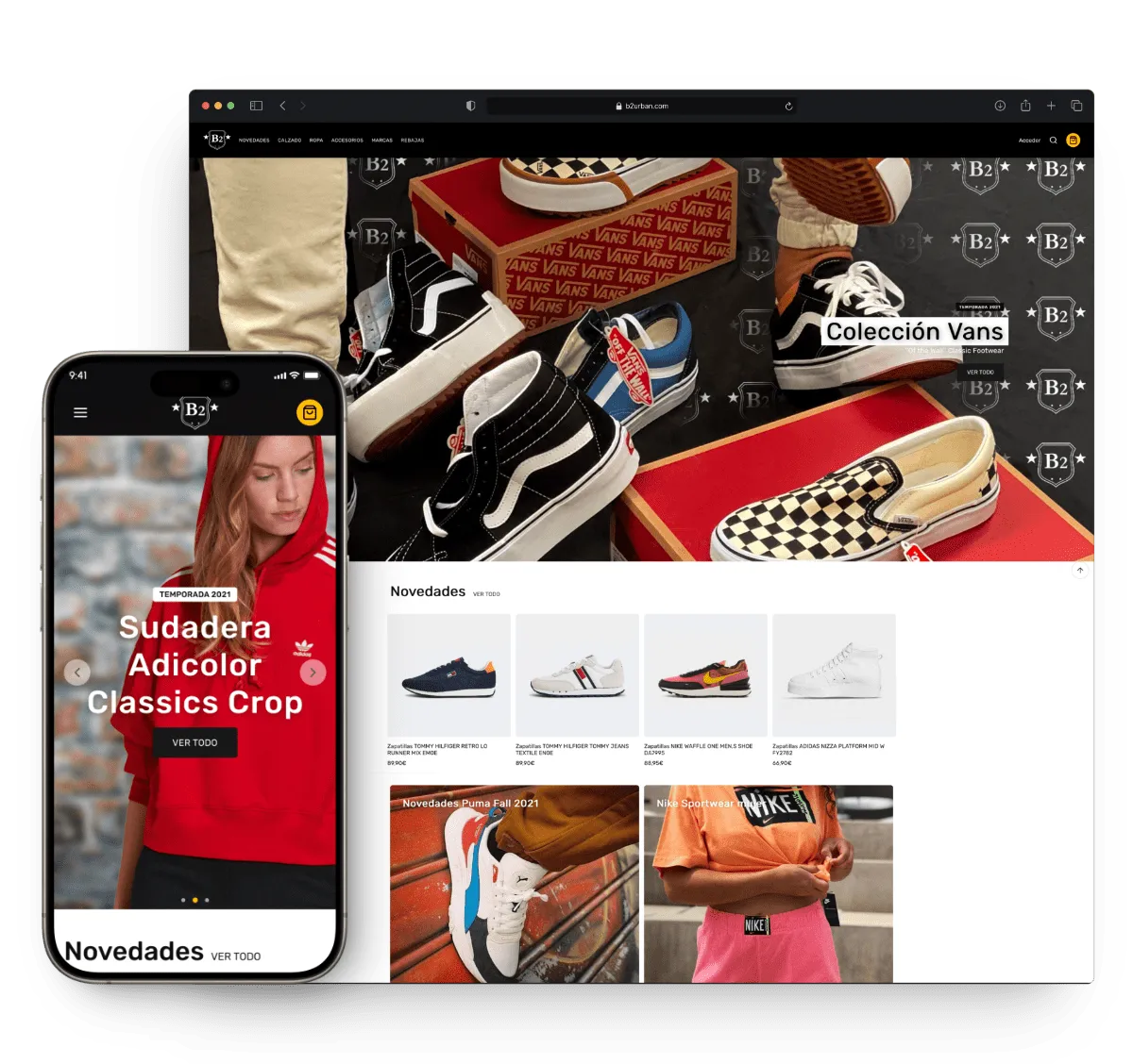 Muestra del user flow de la app móvil Urban fashion e-commerce in the Canary Islands