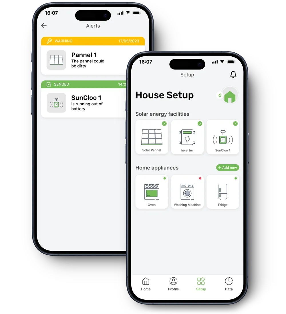 Muestra del user flow de la app móvil The app to get the most out of solar energy and save money