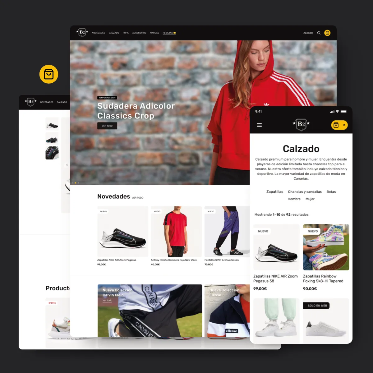 Vista previa del proyecto Diseño UI/UX y desarrollo de ecommerce de moda deportiva